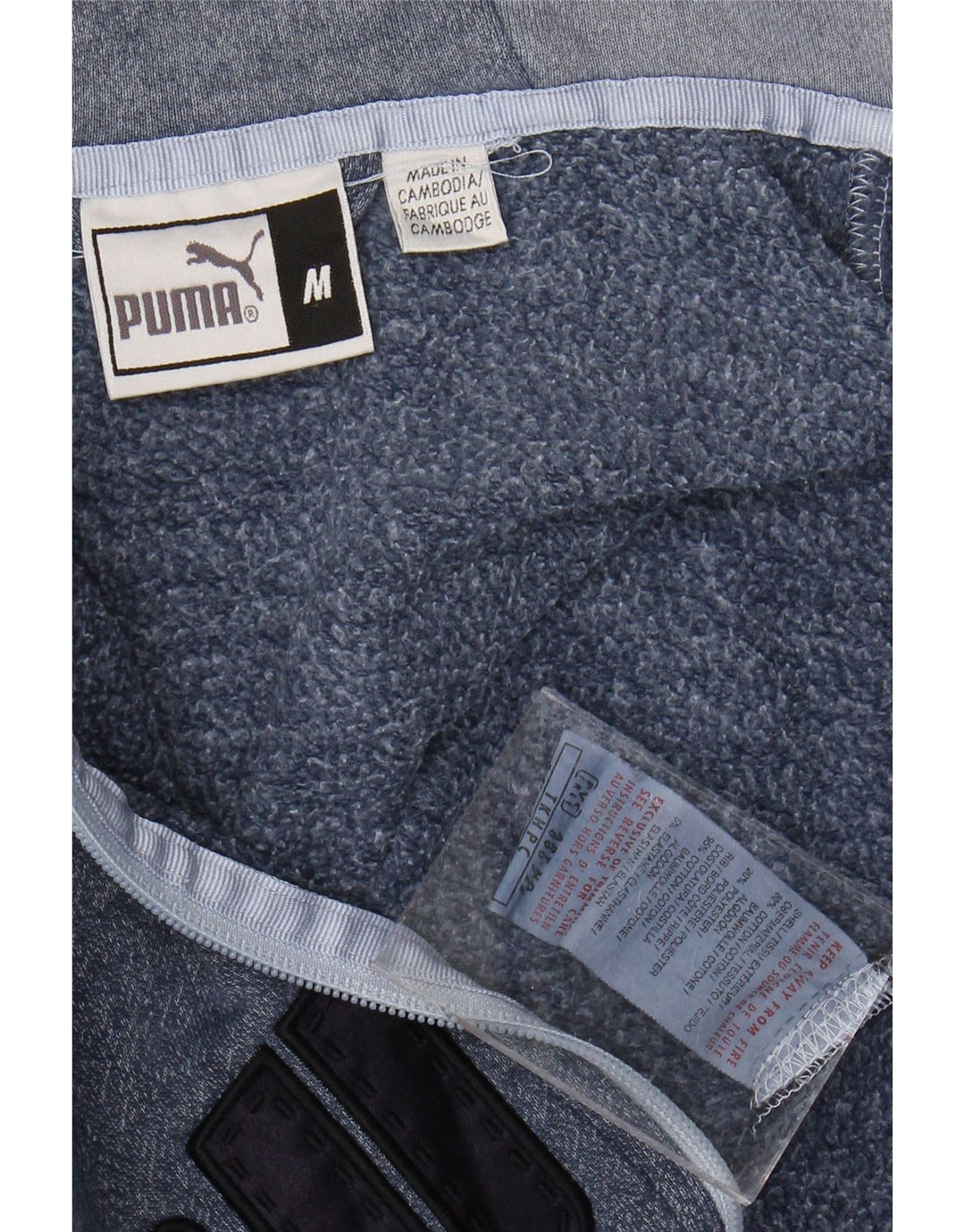 PUMA Sweat à Capuche Graphique Zippé Homme Bleu Moyen Coton Colorblock