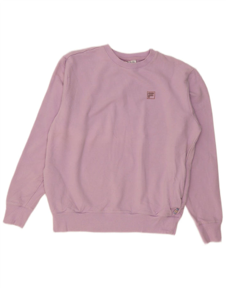 FILA Sweat-shirt surdimensionné pour femme UK 10 Small Violet Coton