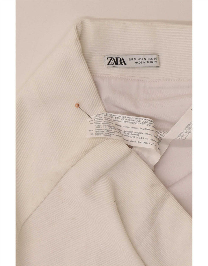 Zara Femme Mini Jupe Petit W26 Blanc Polyester