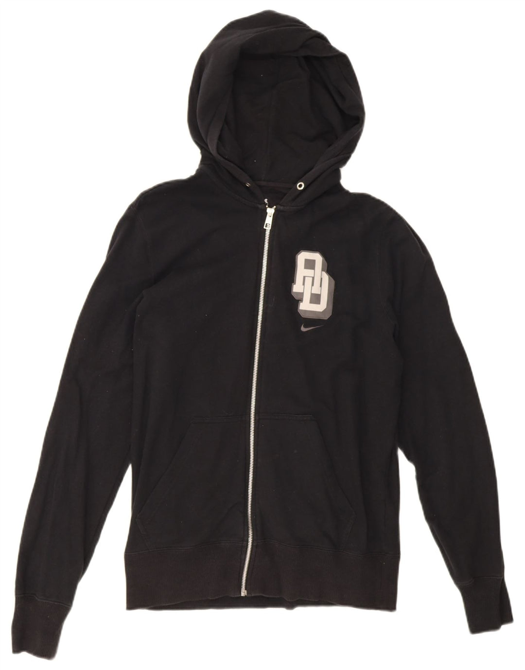 Nike Sweat à capuche zippé graphique en coton noir moyen pour homme
