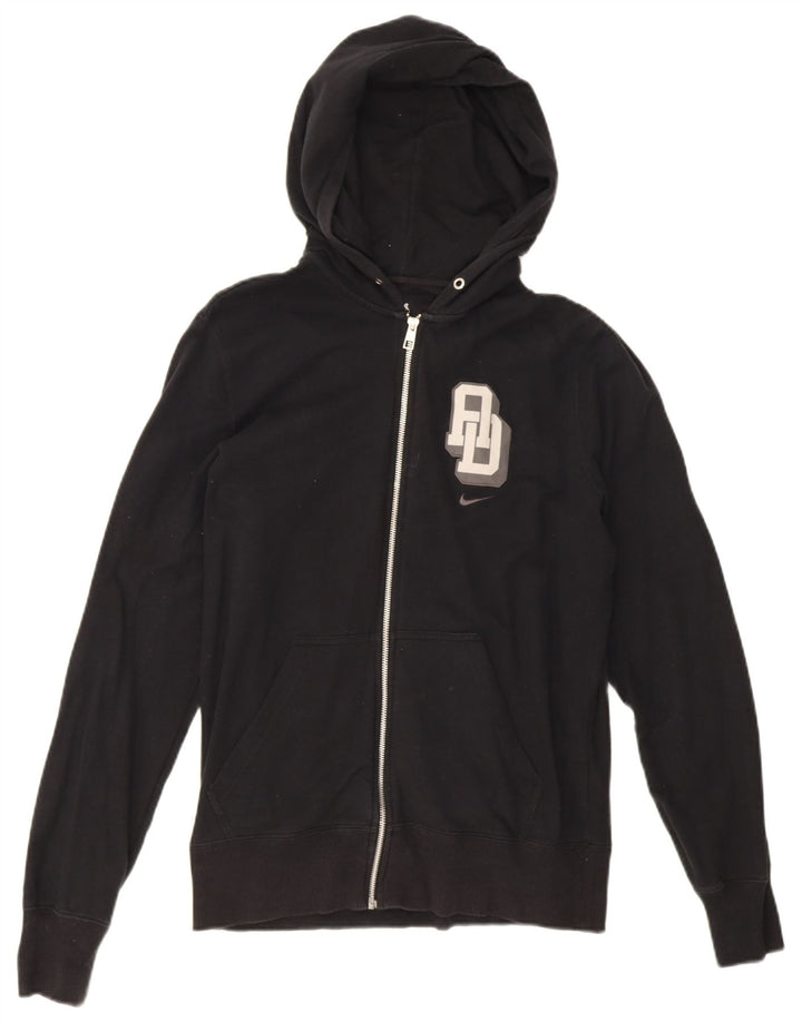 Nike Sweat à capuche zippé graphique en coton noir moyen pour homme