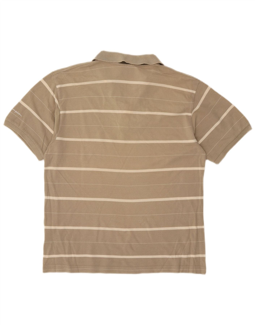 Champion Polo Homme Coton Rayé Beige Moyen