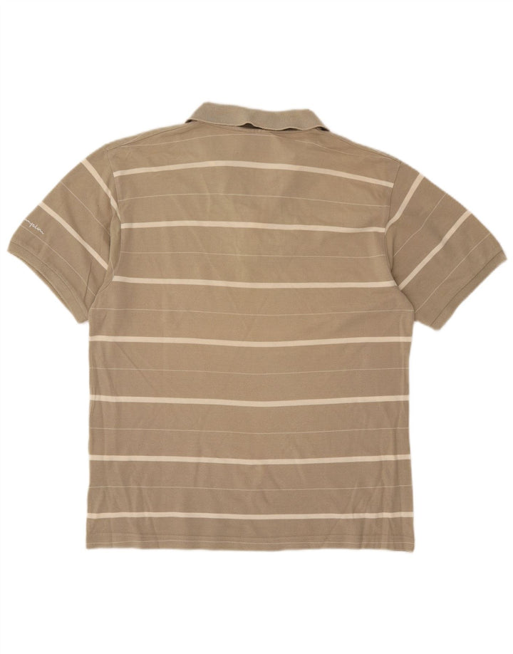 Champion Polo Homme Coton Rayé Beige Moyen