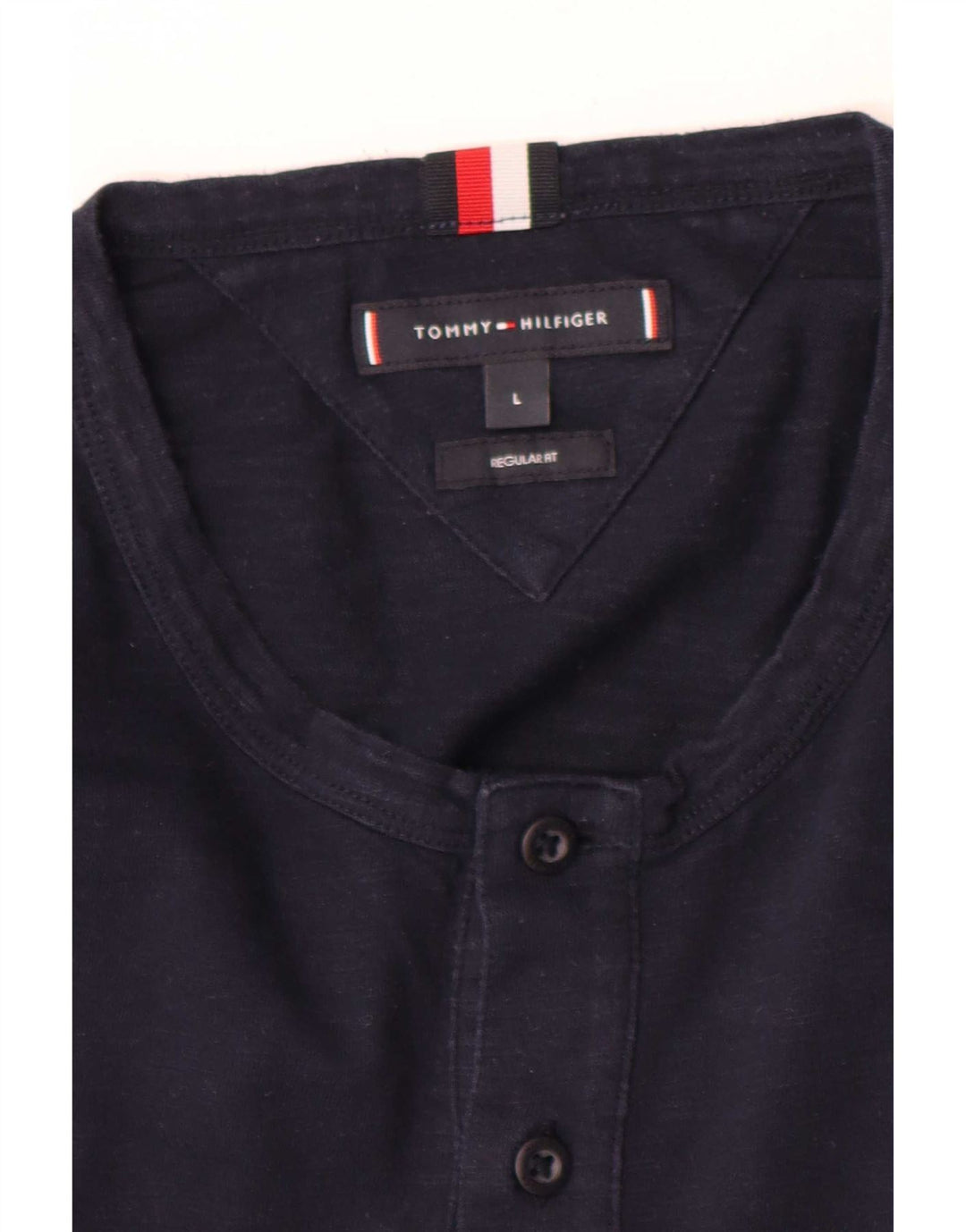 Tommy Hilfiger Haut coupe classique à manches longues pour homme Bleu marine Taille L