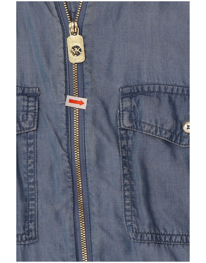Michael Kors Chemise en jean pour femme UK 14 Bleu moyen Lyocell