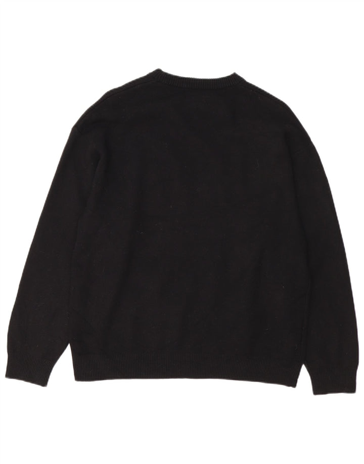 Zara Pull ras du cou pour femme UK 14 Medium Noir Viscose