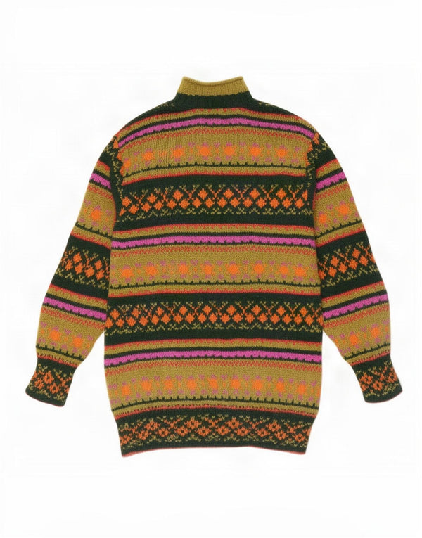 Benetton Pull Col Roulé Homme Medium Multicolore Fair Isle Wool