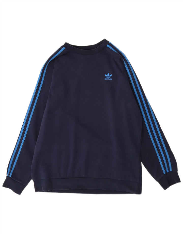 ADIDAS Sweat-shirt pour homme en coton bleu marine Taille L