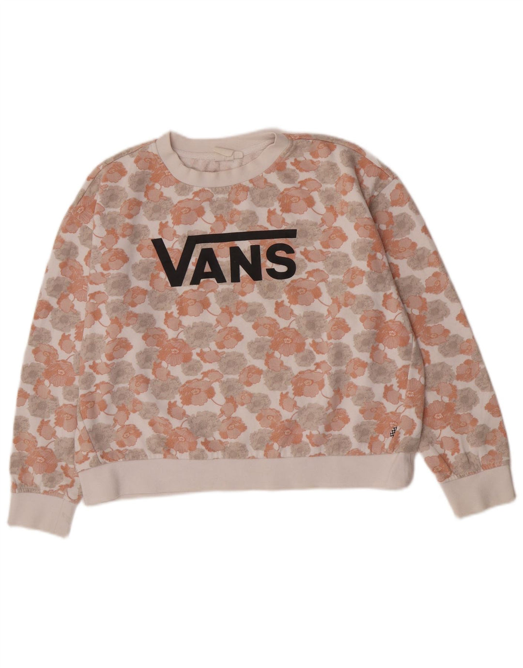 Vans Sweat-shirt surdimensionné graphique pour femme UK 14 Medium White Floral