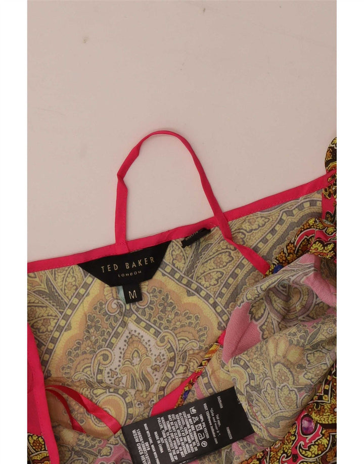 Ted Baker Haut Licou Femme UK 42 Rose Moyen Paisley Polyester