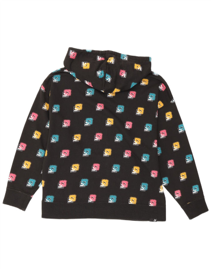 Puma Pull à capuche graphique pour femme UK 14 Noir moyen