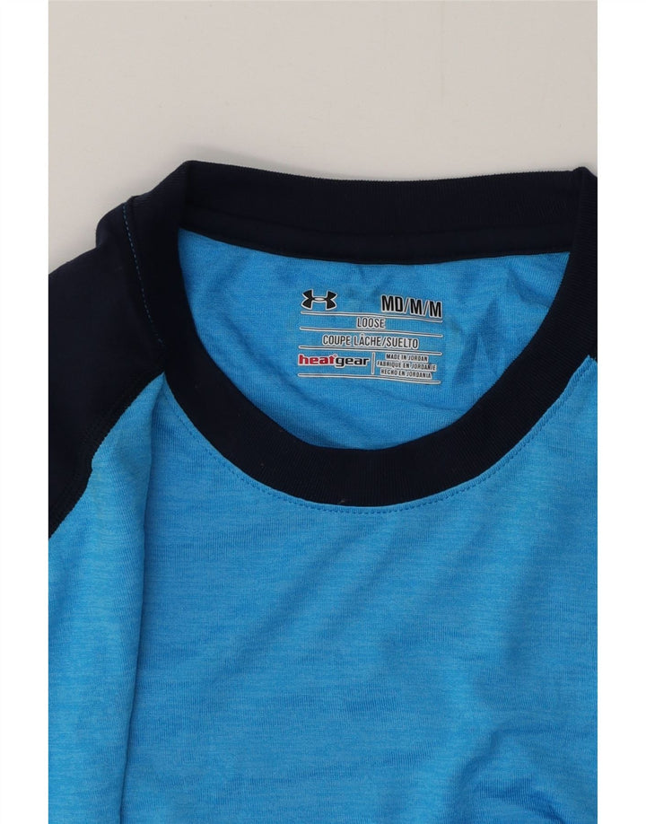 UNDER ARMOUR T-Shirt Heat Gear Homme Bleu Moyen Polyester Colorblock
