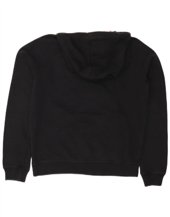 NIKE Pull à capuche graphique pour femme UK 14 en coton noir moyen