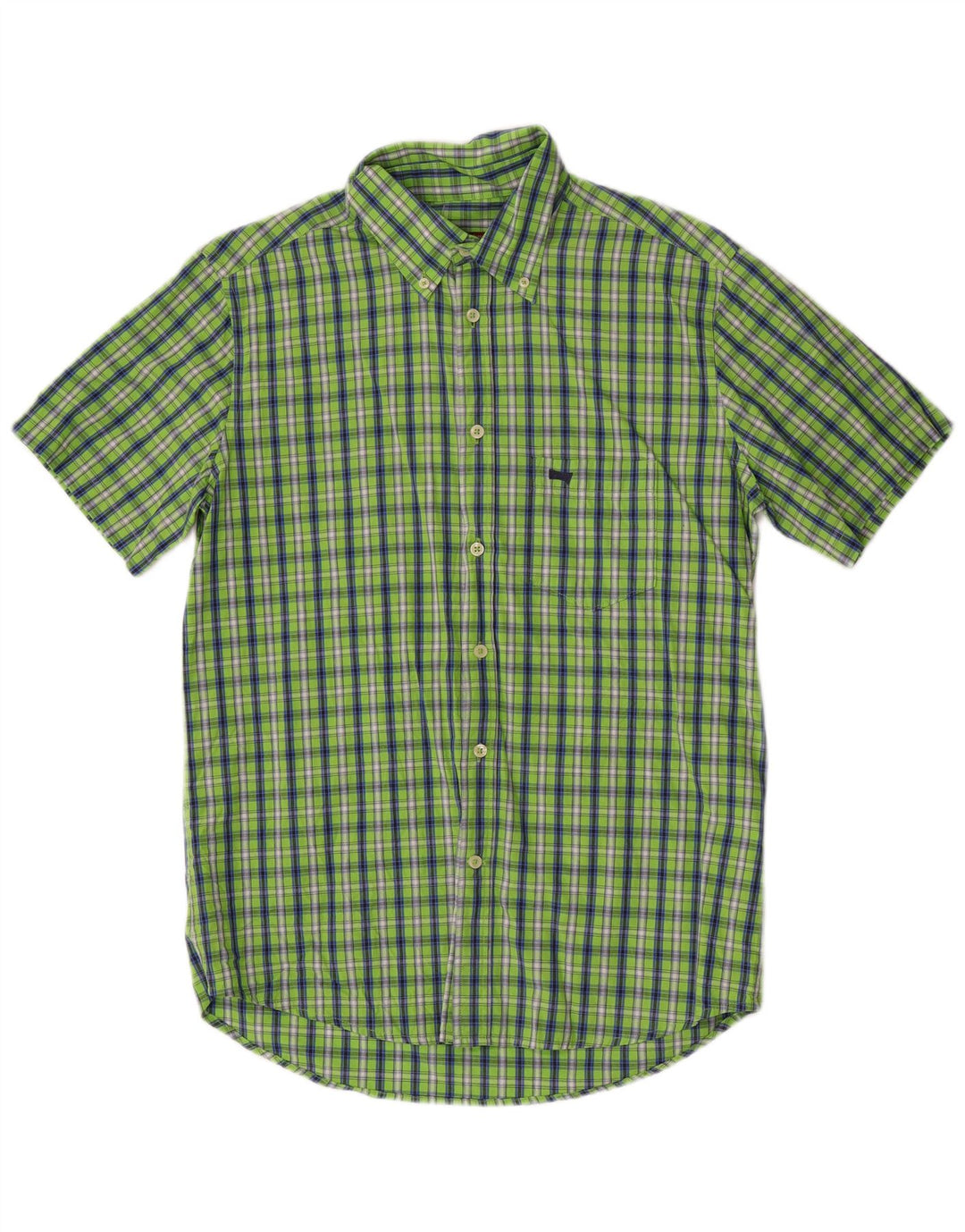 Carrera Chemise à manches courtes pour homme, coupe régulière, grand carreaux en coton vert