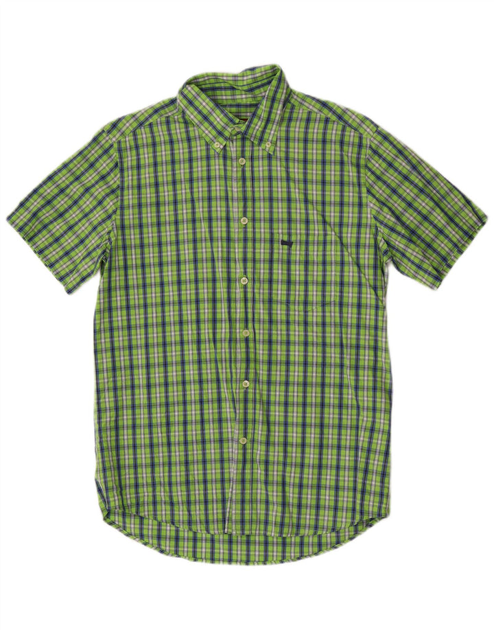 Carrera Chemise à manches courtes pour homme, coupe régulière, grand carreaux en coton vert