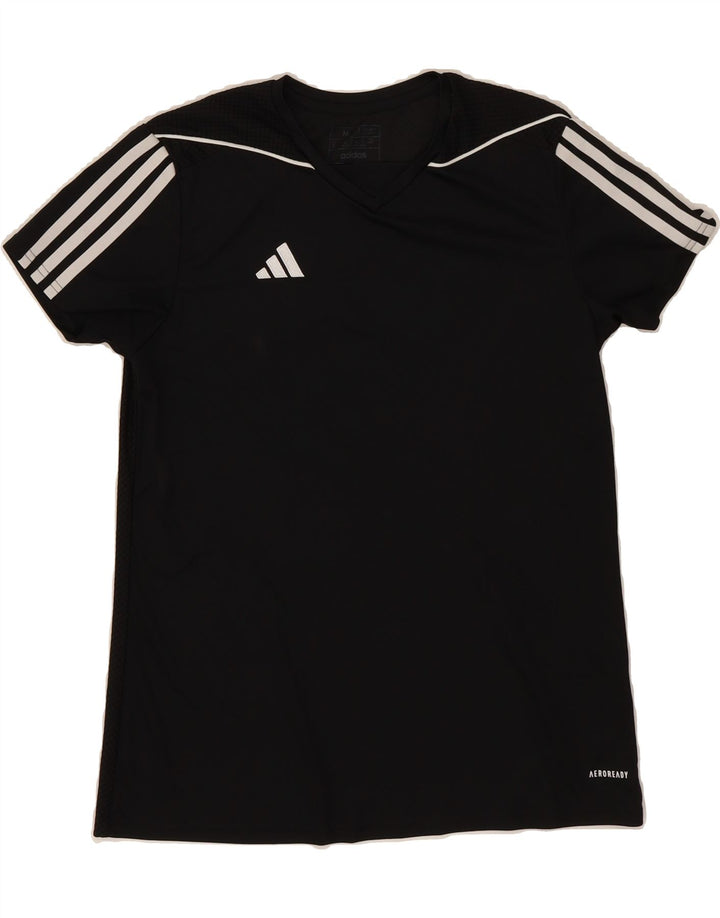 ADIDAS Mens Aeroready T-Shirt Top Medium Black Polyester Vintage Adidas and Second-Hand Adidas from Messina Hembry 