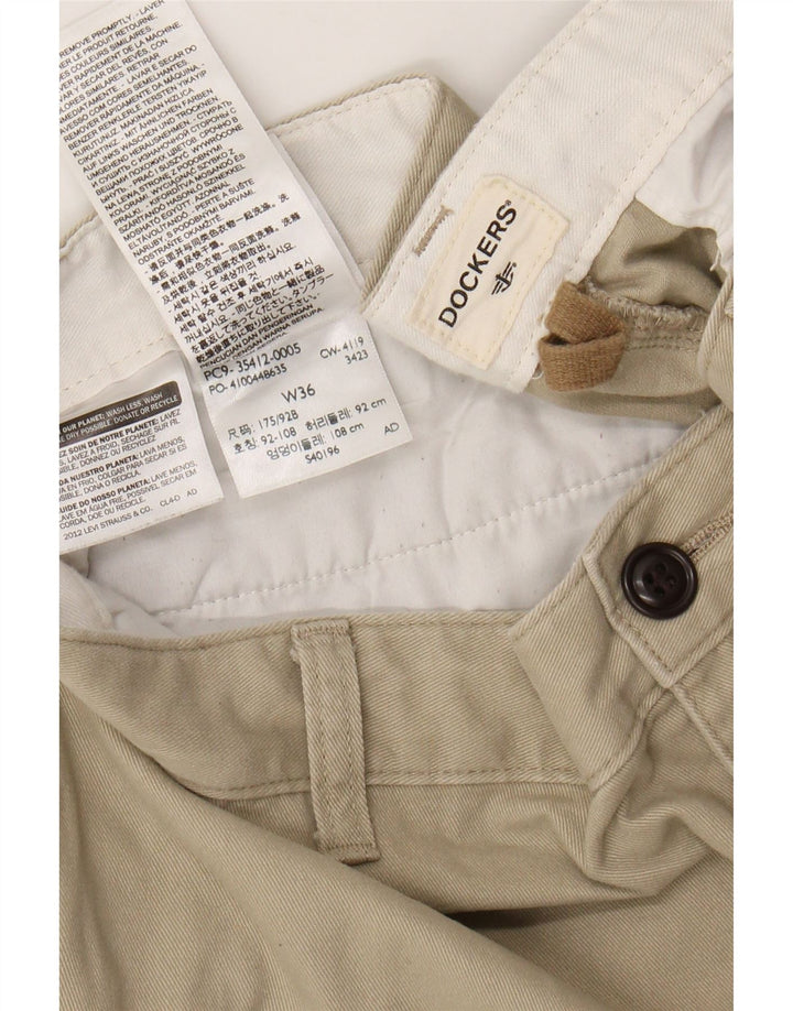 DOCKERS Short Chino Homme W36 Large Beige Coton