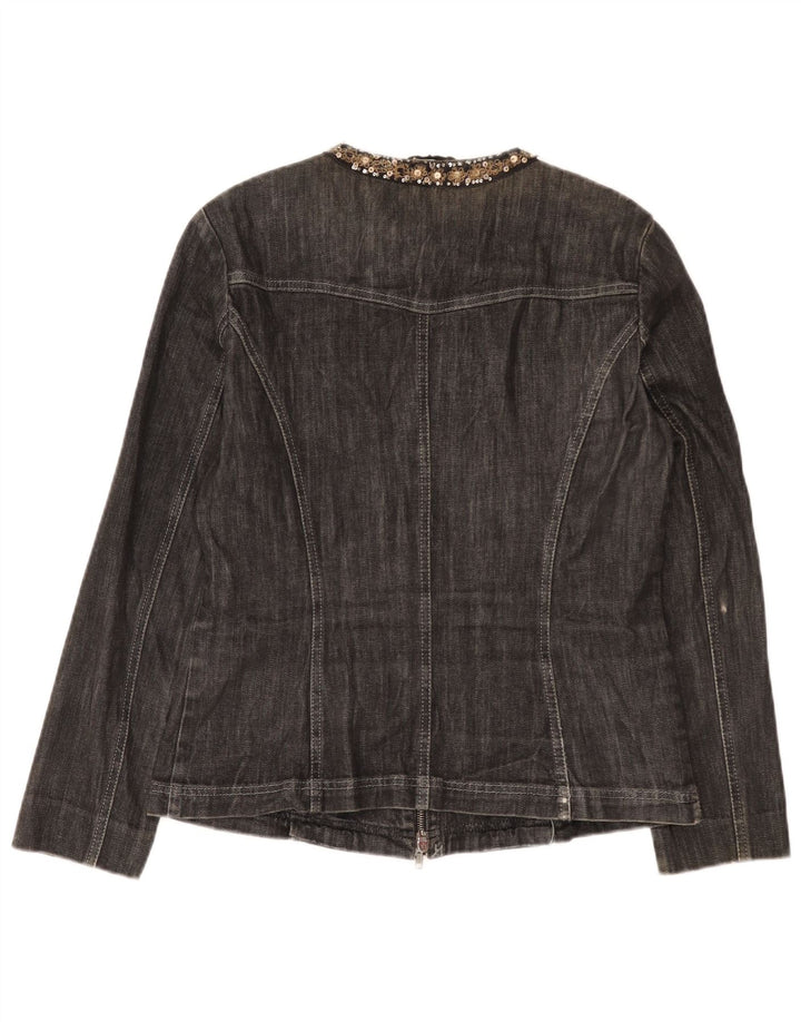 Marella Veste en jean pour femme UK 16 Large Gris Coton