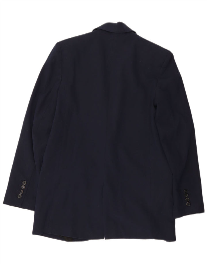 Zara Veste Blazer 1 Bouton Femme UK 6 XS Bleu Marine Polyester