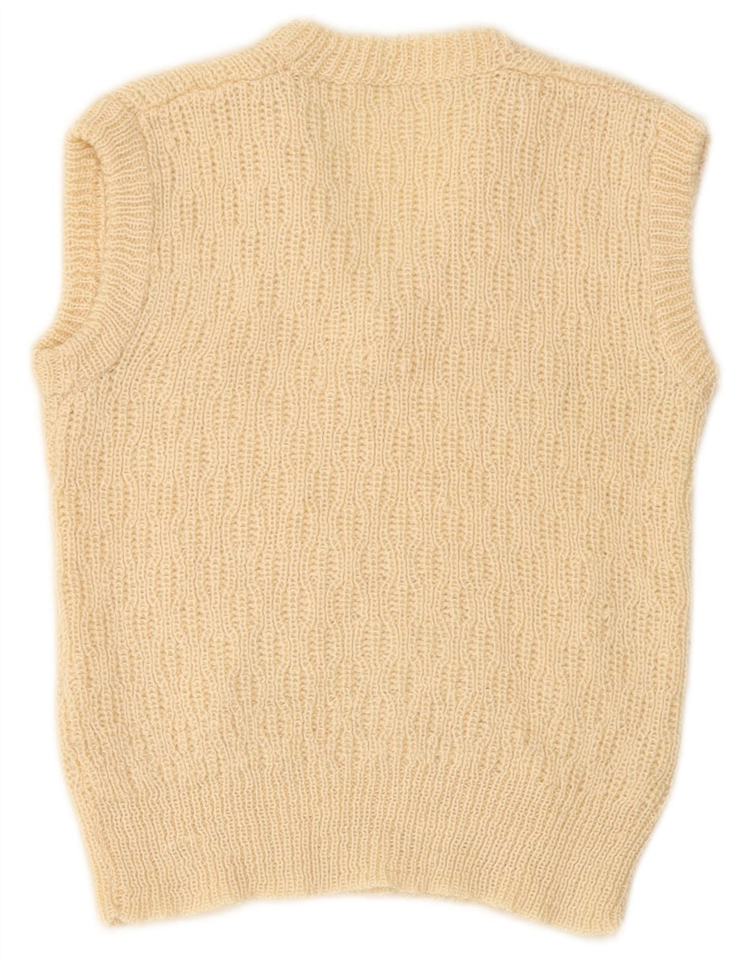 VINTAGE Femmes Crop Vest Débardeur UK 8 Petit Beige