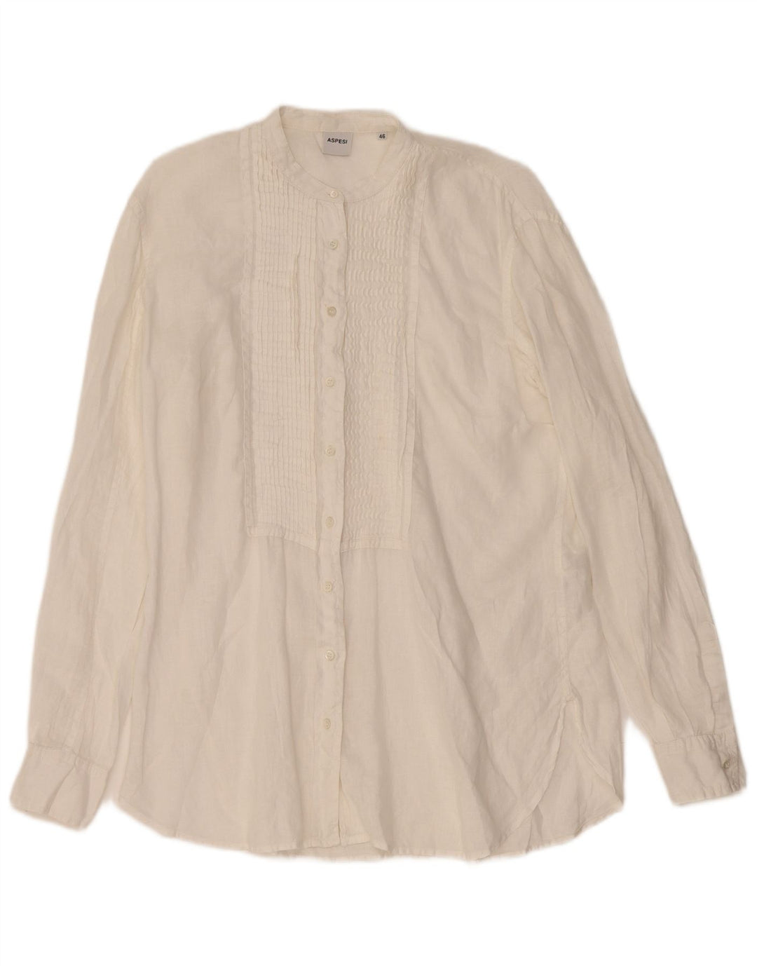 Aspesi Chemise De Smoking Femme IT 46 Grand Lin Blanc