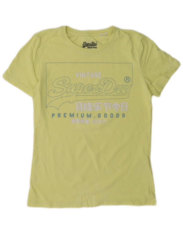 Superdry T-shirt graphique pour femme UK 8 Small Vert Coton