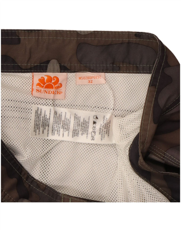 Sundek Short de bain homme W32 grand marron camouflage polyester