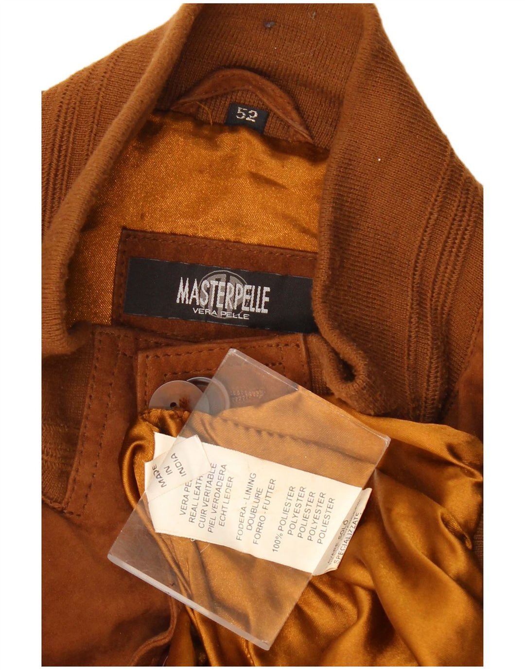 MASTERPELLE Blouson Bomber en Daim Homme IT 52 XL Cuir Marron