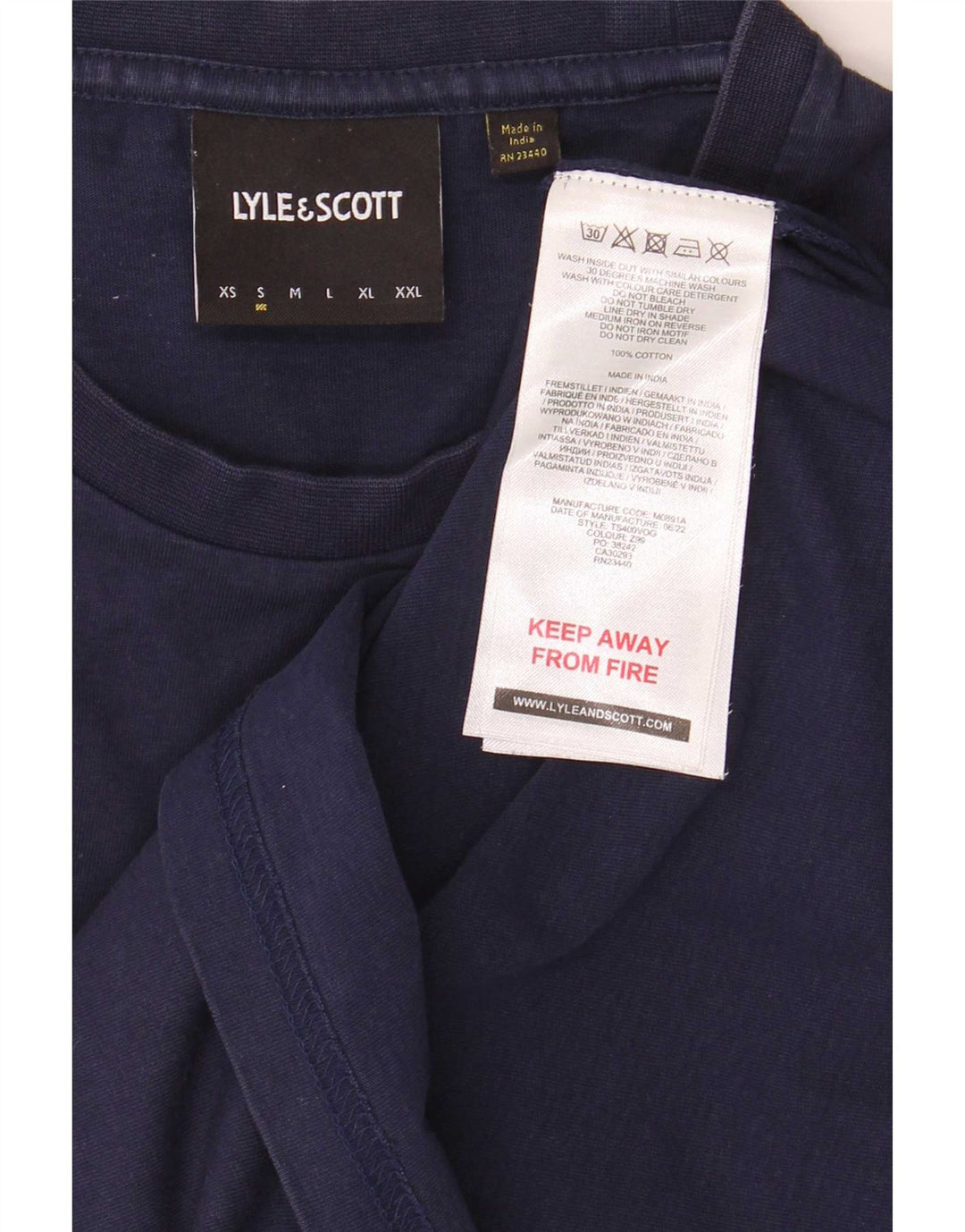 Lyle & Scott T-Shirt Homme Petit Bleu Marine Coton