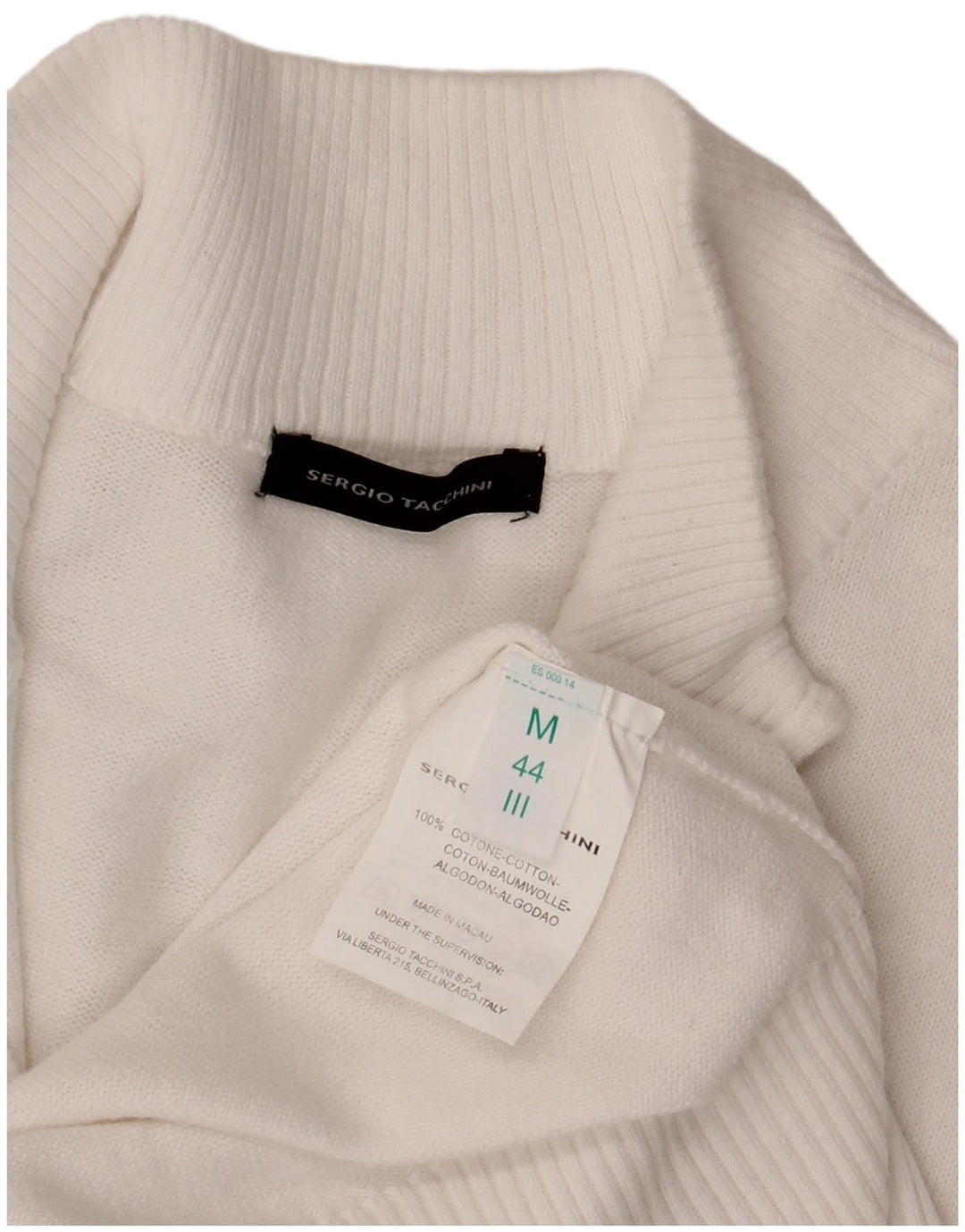 Sergio Tacchini Pull Cardigan Femme IT 44 Coton Blanc Moyen