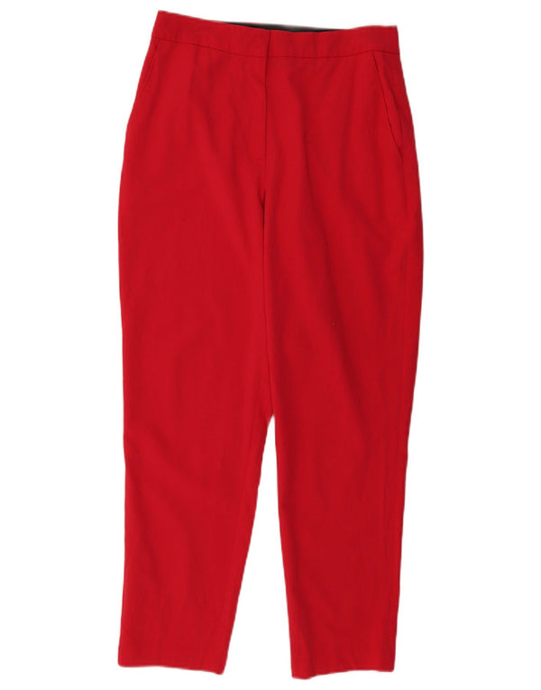 Topshop Pantalon Chino Slim Femme UK 10 Small W28 L28 Rouge Polyester