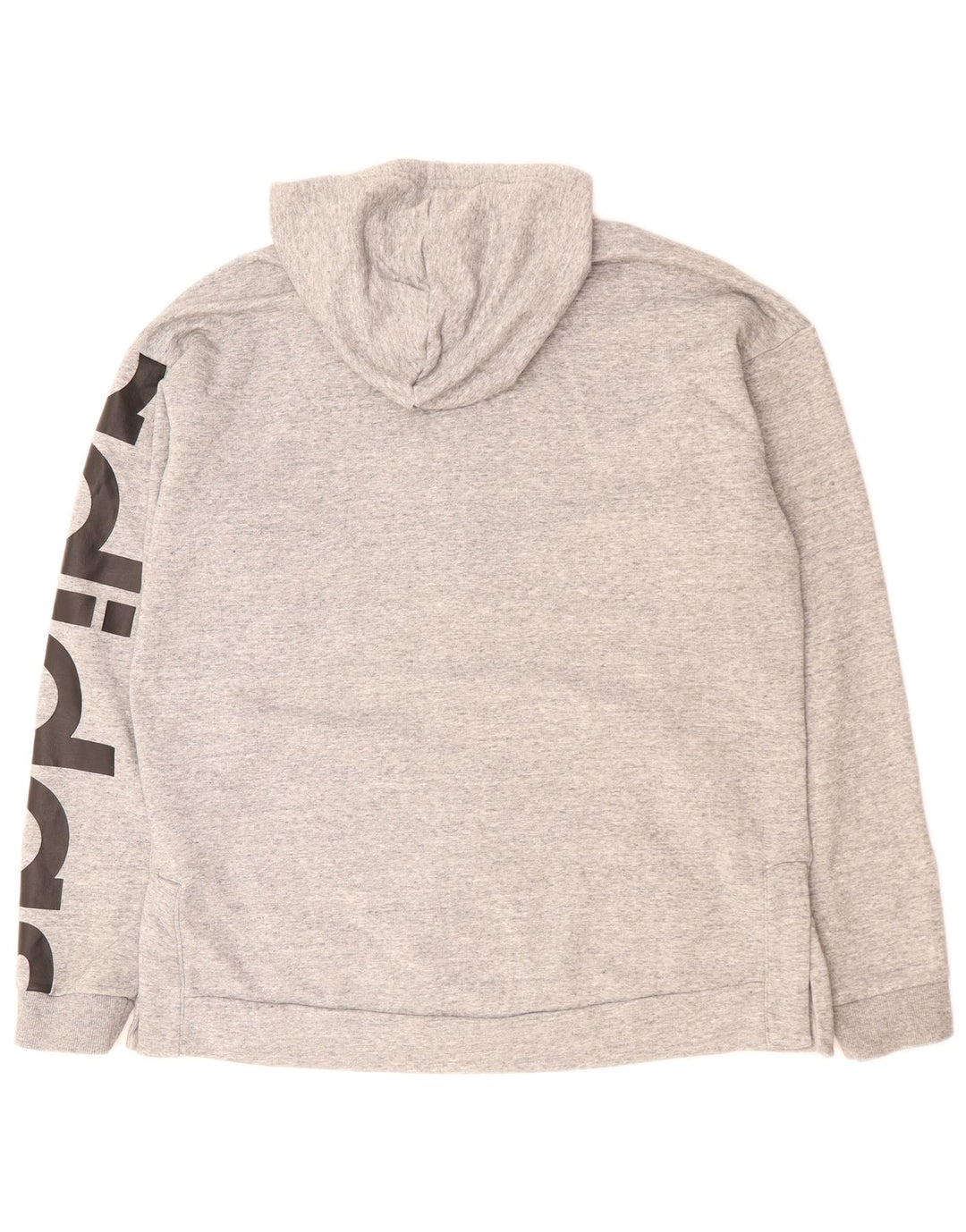 ADIDAS Pull à capuche zippé graphique pour hommes, grand gris, polyester