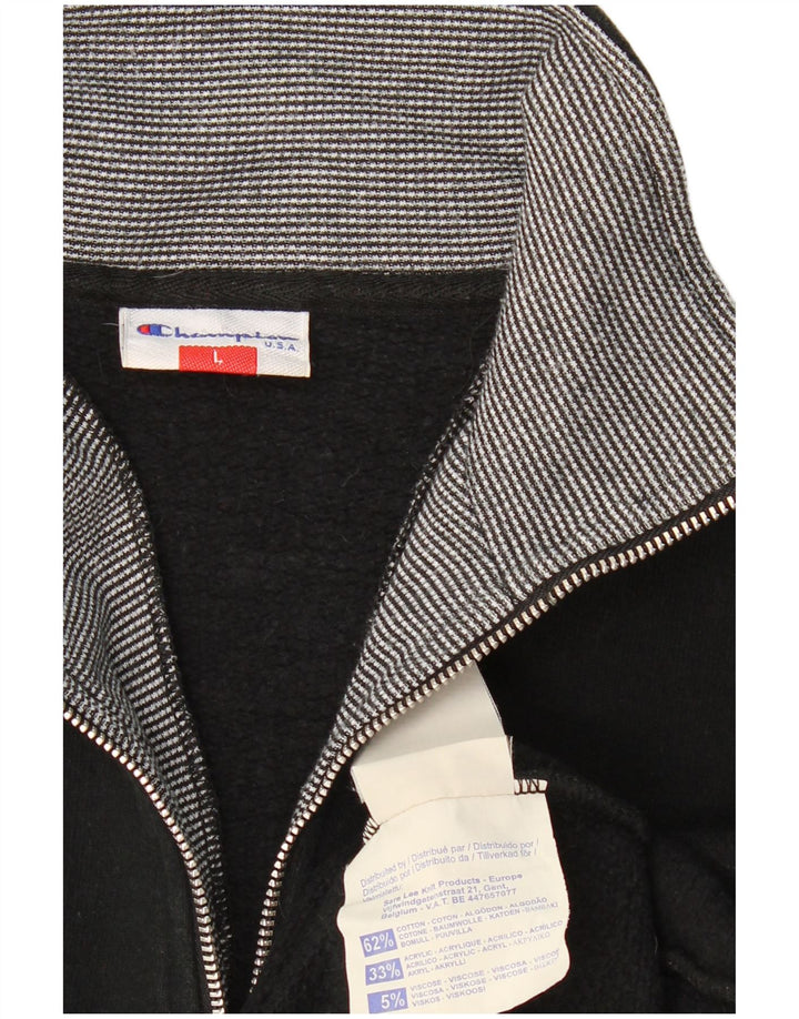 CHAMPION Sweat-shirt à col zippé pour hommes, grand coton noir