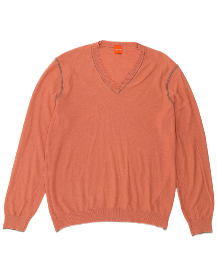 Hugo Boss Pull col V Homme Rose Moyen