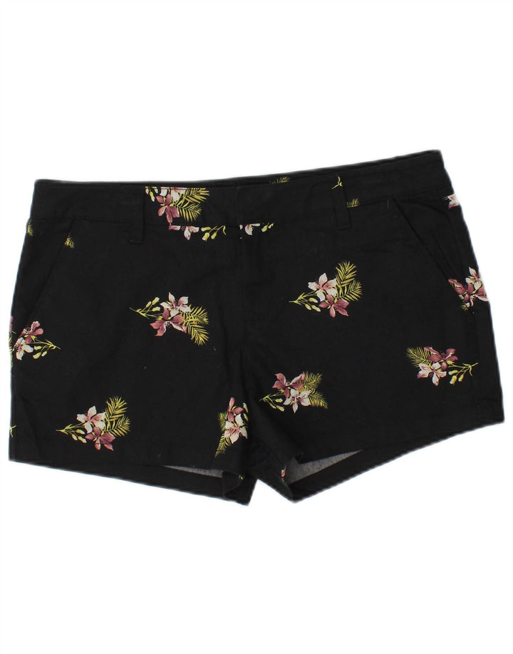 VOLCOM Short Chino Femme W29 Coton Floral Noir Moyen