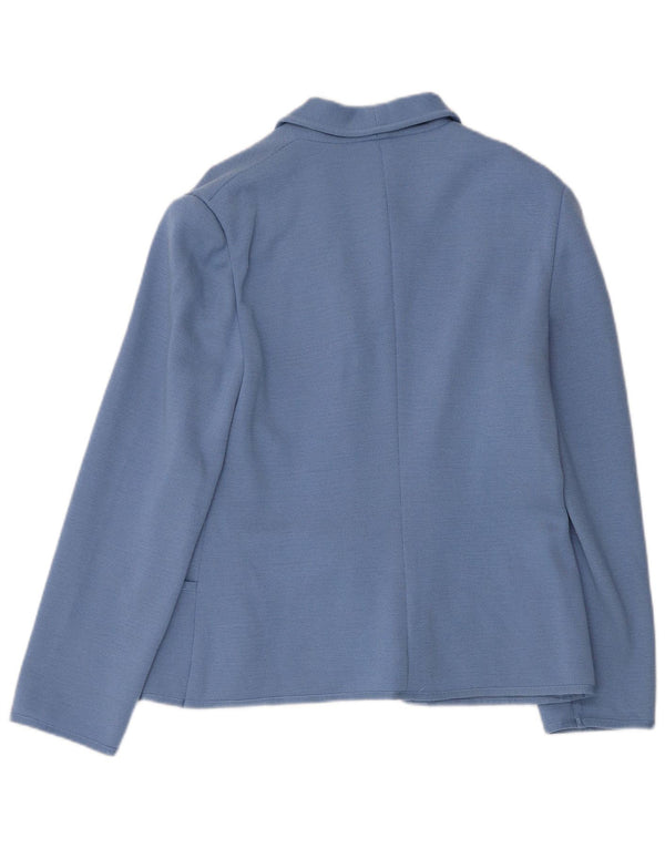 Luisa Spagnoli Veste blazer en tricot à 3 boutons pour femme UK 12 Bleu moyen