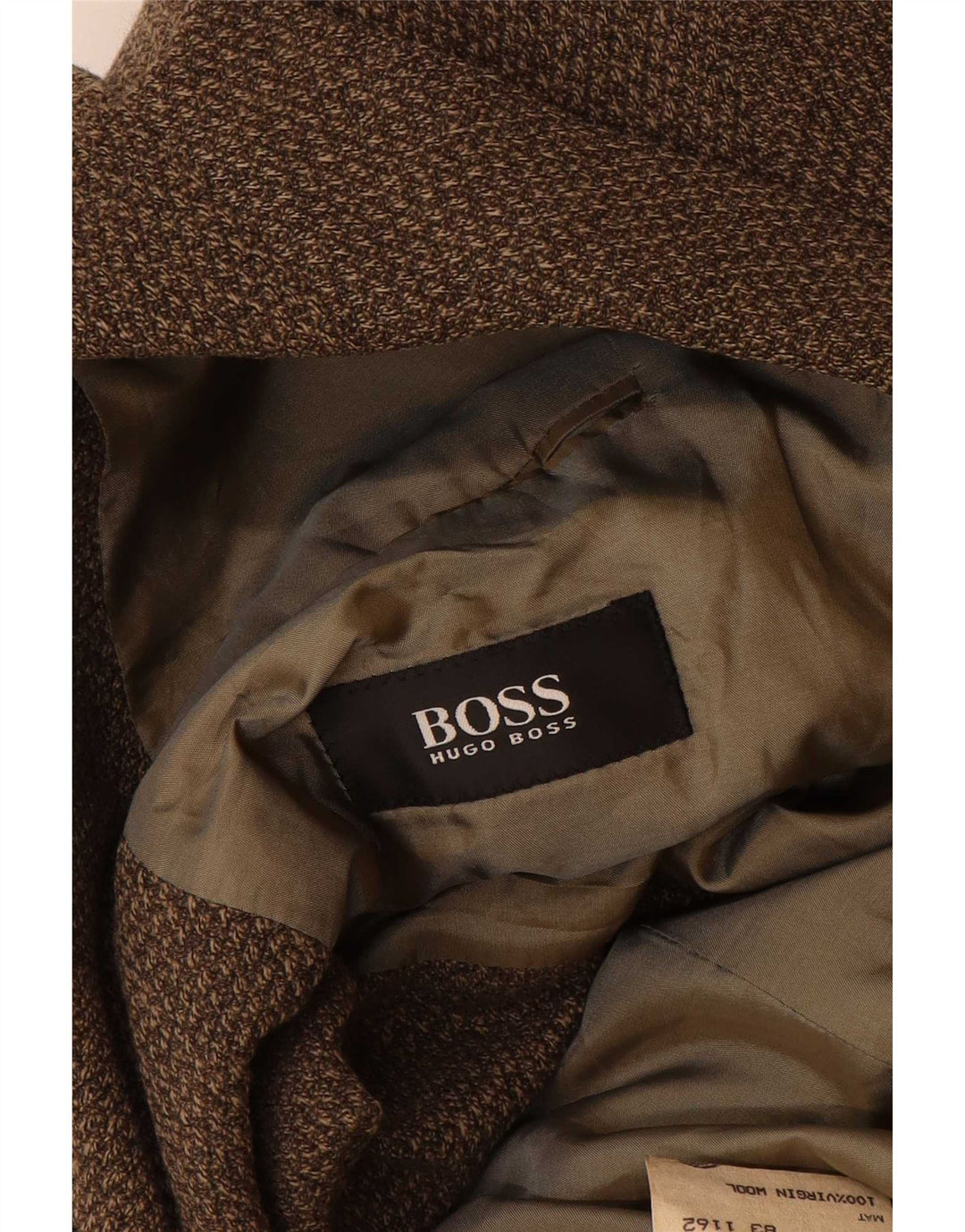 Hugo Boss Veste blazer à 3 boutons pour homme EU 52 XL Marron laine vierge