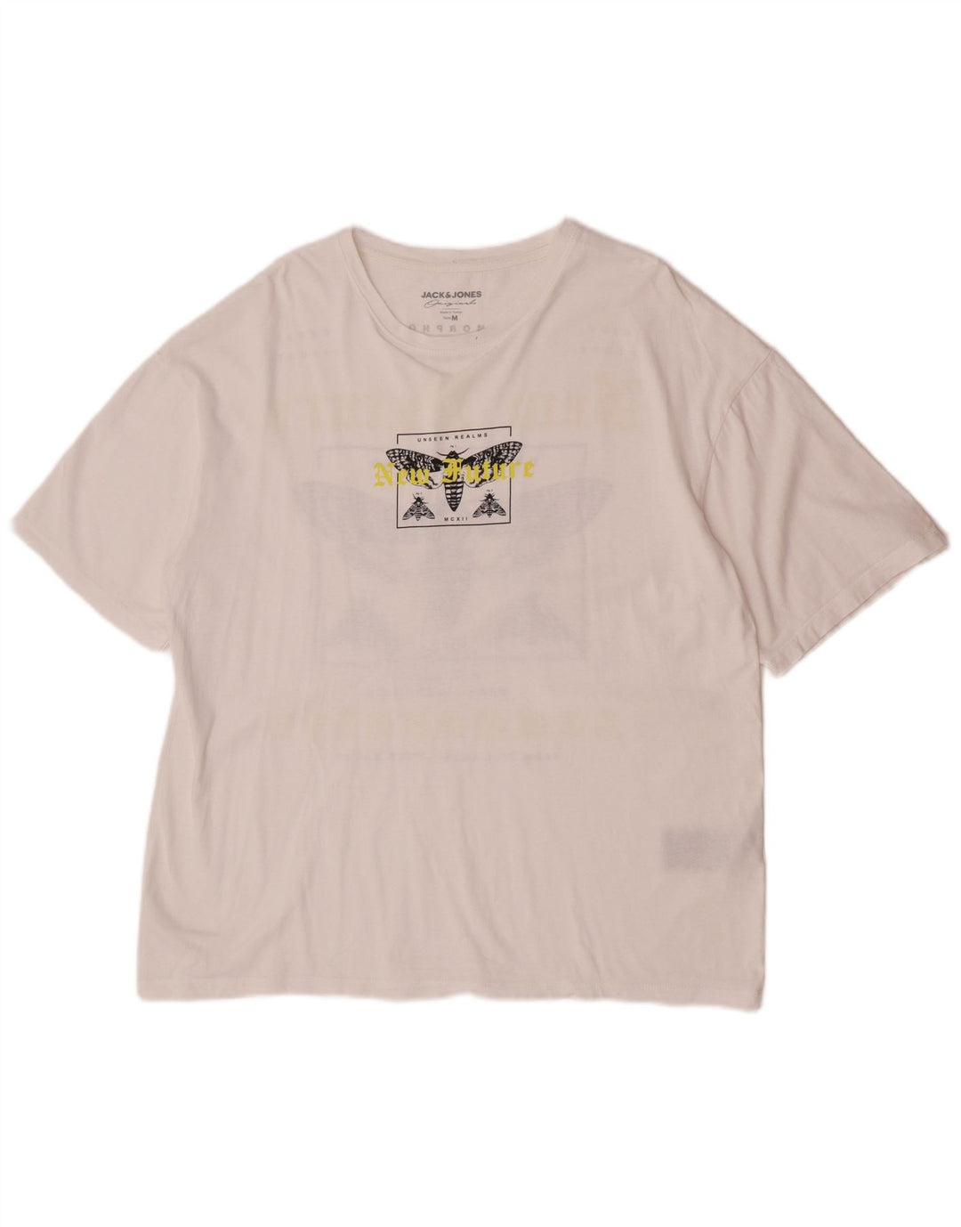 Jack & Jones T-Shirt Graphique Homme Blanc Moyen Coton