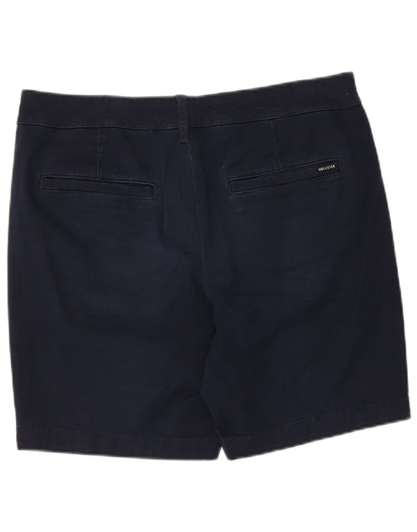 Hollister Mens Chino Shorts W31 Medium Navy Blue Cotton