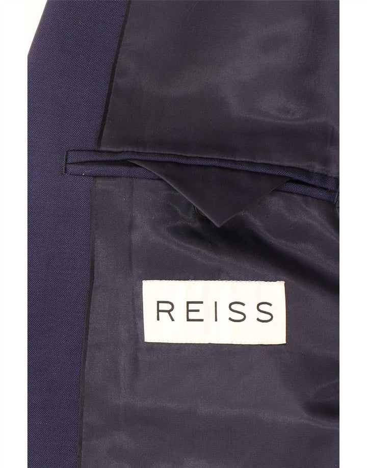 Reiss Veste Blazer 1 Bouton Homme UK 38 Laine Bleu Marine Moyen
