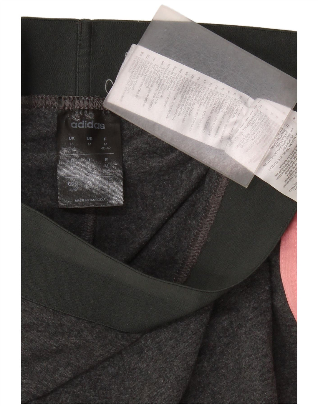 Adidas Legging court pour femme UK 12/14 Gris moyen en coton