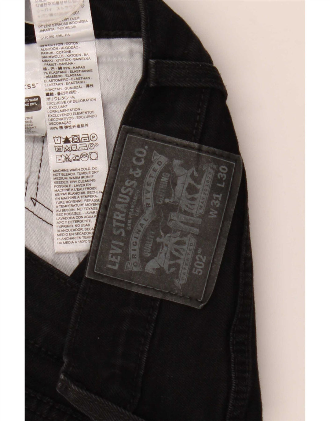 Levi's Jean 502 Tapered Homme Noir Coton