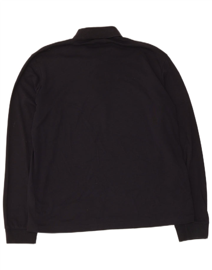 Hugo Boss Polo à manches longues en coton noir moyen