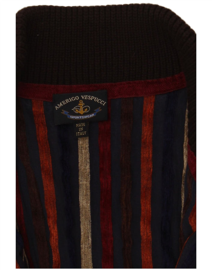 Amerigo Vespucci Cardigan entièrement zippé pour homme Marron moyen