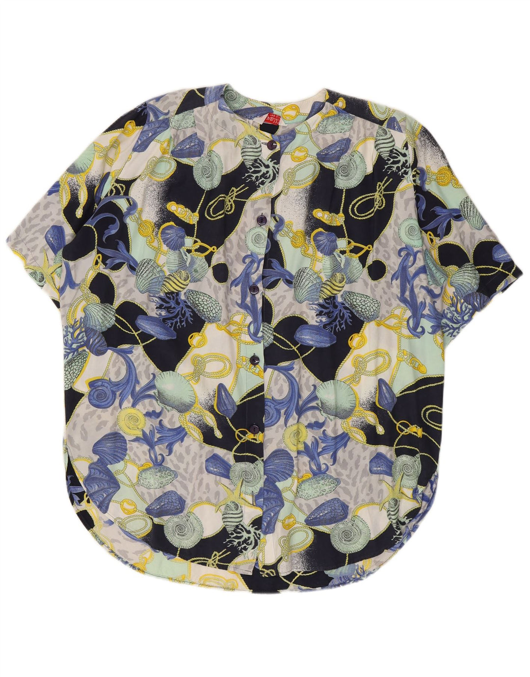 vintage Womens Abstract Pattern Shirt Blouse UK 16 Grand Multicolore
