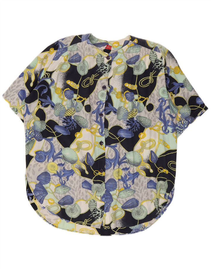 vintage Womens Abstract Pattern Shirt Blouse UK 16 Grand Multicolore