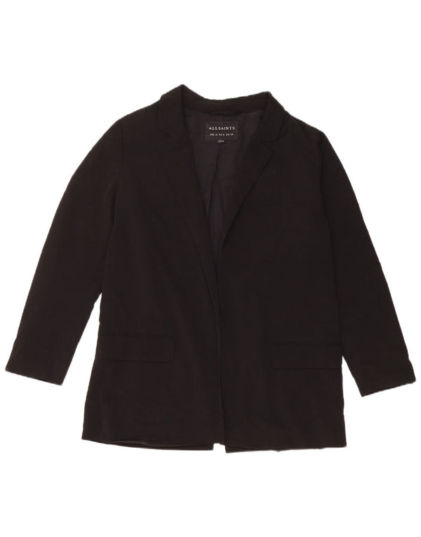 ALL SAINTS Veste Blazer Ouverte Femme UK 10 Petit Noir Polyester
