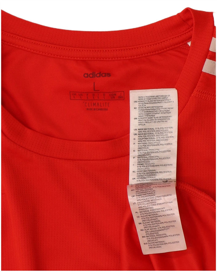 ADIDAS Hommes Climalite T-Shirt Haut Grand Rouge Polyester
