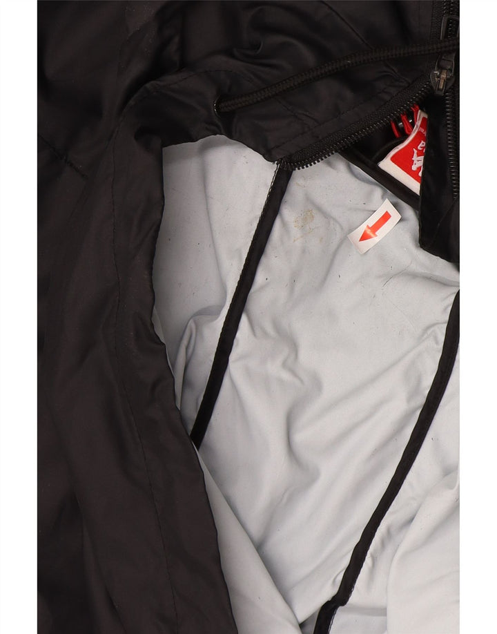 Kappa Veste de pluie à capuche pour homme UK 42 XL Noir Polyamide