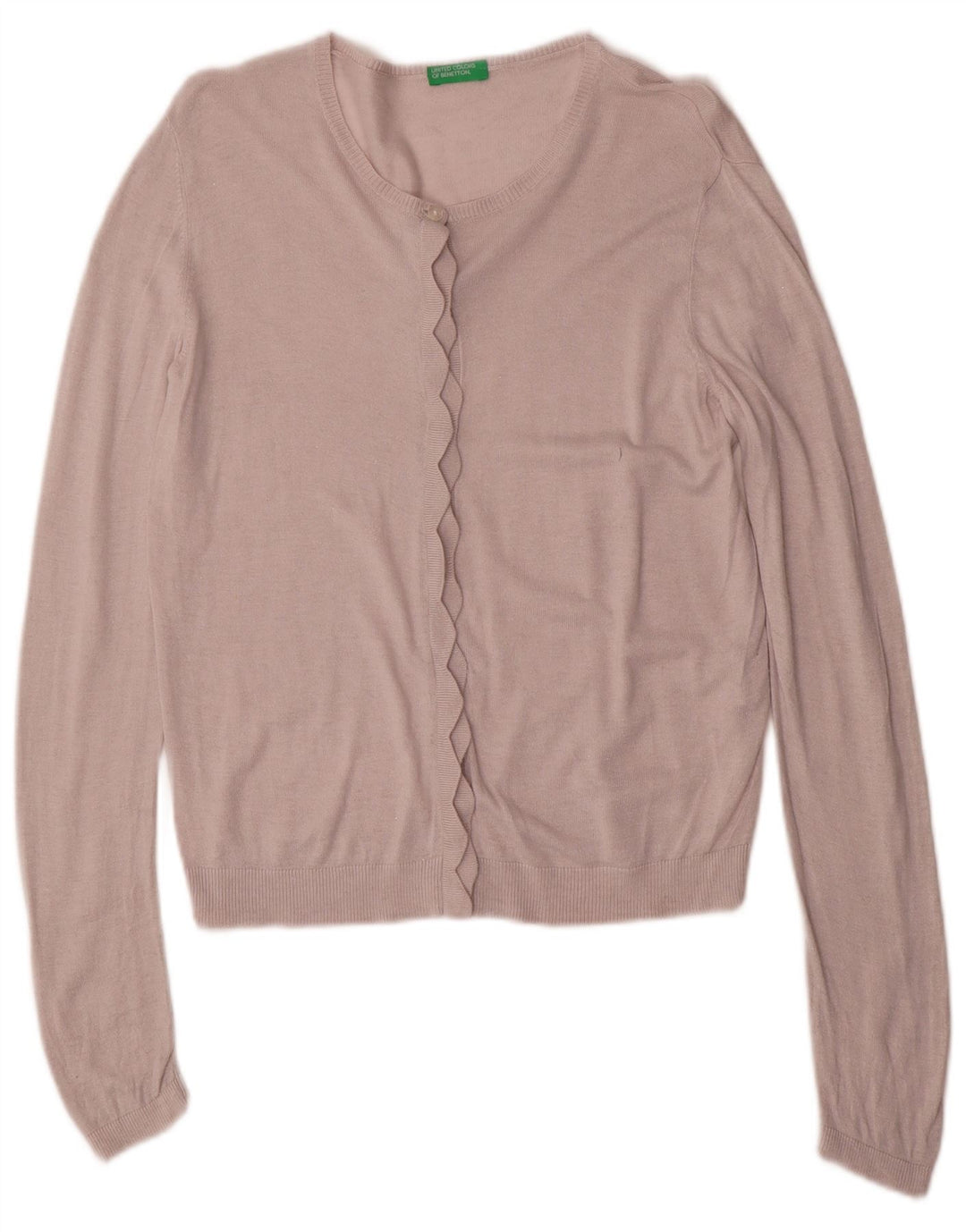 BENETTON Pull Cardigan Fille 11-12 Ans 2XL Rose Viscose